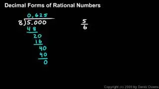 Algebra 1  11.2a - Decimal Forms of Rational Numbers