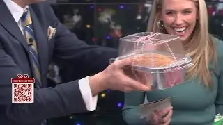 Jude receives a special loaf of bread from a viewer for Jude's Jingle Tree