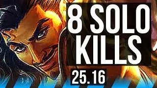 AKSHAN vs YASUO (MID) | 8 solo kills, 700+ games, Dominating, 15/4/5, 43k DMG | EUW Master | 25.16