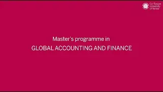 Master's Degree in Global Accounting and Finance