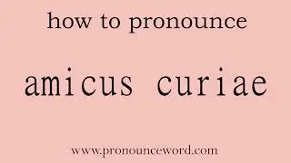 amicus curiae: How to pronounce amicus curiae in english (correct!).Start with A. Learn from me.