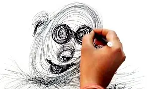 Scary Mask Drawing || Line Art Illustration 