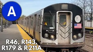IND Rockaway: R46, R179 & R211A (A) trains + R143 Test Train @ Aqueduct - North Conduit Avenue