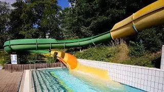 offene Riesenrutsche :: bunte Freibad-Rutsche | Freibad 
