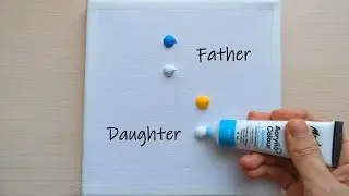 Easy Acrylic Painting #003 / Father and Daughter / Fathers Day Painting #painting #fatherdaughter