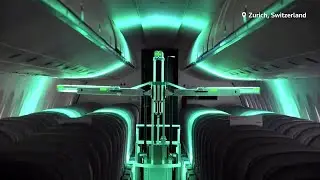 Swiss robots use UV lights to sanitize planes