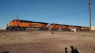 WB BNSF Domestic Intermodal/Port Stack Train At Newberry Springs CA! #bigbossrailfanner