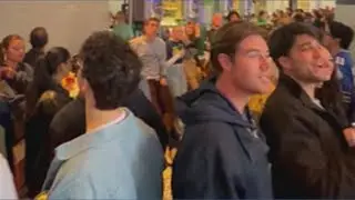 Seahawks fans inside pack bars in Pioneer Square