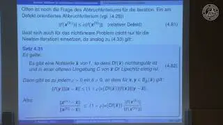 Einf&uuml;hrung in die Numerische Mathematik - Vorlesung 19 - 20121217