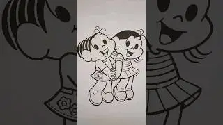M&ocirc;nica e Magali - Colorindo as Amigas Magali e M&ocirc;nica #shorts #espa&ccedil;okidscanal #satisfying #art #fy