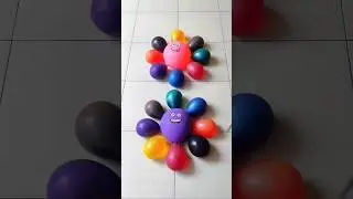 🔴🟢🟡🟠 Emoji Water Balloon Color Popping #asmr #satisfying