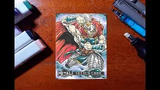 Skybox Marvel Metal Avengers Thor Sketch Card Timelapse by Studio Zoo - Sugiarto Aliputra