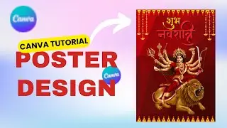 How to make Durga Puja poster in Canva for Beginners #posterdesign #canva #canvatutorial#durgapuja