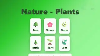 Nature Plants Vocabulary: Tree Flower Grass Bush Plant Leaf