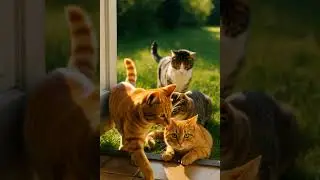 First Steps into the Great Outdoors 🌿 初めての外の世界へ #猫動画 #cat #funnycat #猫動画 #cute #animecat