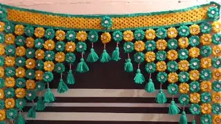 DIY - How to Make Toran for Door Hangings at Home || Woolen Flowers Toran Step by Step