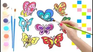 Butterfly Drawing, Painting, Coloring for Kids & Toddlers | How to Draw Butterfly | Draw for Kids