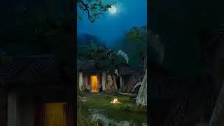 Moonlight Over the Village 🌙 #moonlight #night #village #nature #tranquil #relax #naturebeauty