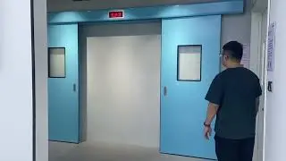 🌍MBSafedoor--Hospital double open hermetic sliding door function display