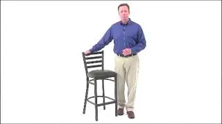 HERCULES Series Ladder Back Metal Restaurant Barstools - FurnishFrame