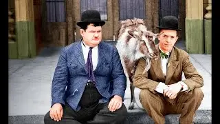 Laurel and Hardy Angora Love (1929) Colorized! Best Scenes.