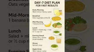 Day-7 Diet Plan for Fast Results Weight Loss | Diet Plan | Meal Plan