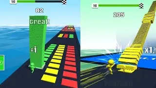 Stack Colors Game play Walkthrough All Levels Android ios - Level 1-1000 / Noob vs pro vs Hacker