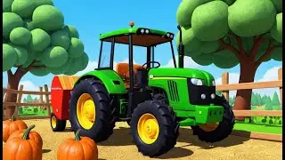 Baby Tractor Pushes a Giant Pumpkin | Fun and Cute Kids Nursery Rhyme Animation