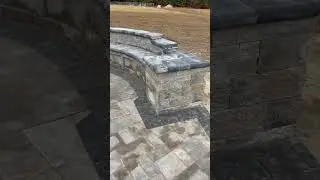 Backyard firepit and seatwall