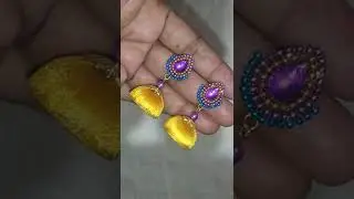 Silk thread jewelry || jewelry making at home ||  #janakihandicrafts #earrings#handmade #cute