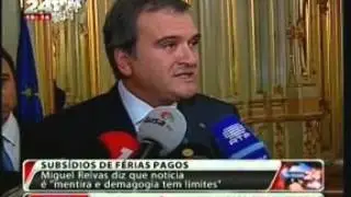 Declara&ccedil;&atilde;o de Miguel Relvas sobre pol&eacute;mica de subs&iacute;dios de f&eacute;rias