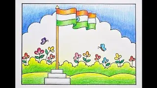 Republic Day Drawing / Happy Republic Day Drawing Easy / Republic Day Poster Drawing 