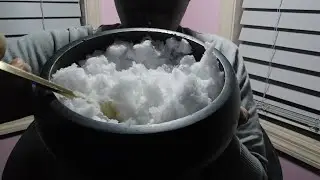 REAL SNOW & CHICK FILA ICE MIX 😋🤤 CRUNCHY & SOFT MIX #asmr #mukbang