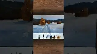 Winter Landscape Painting. Easy Art  #shorts