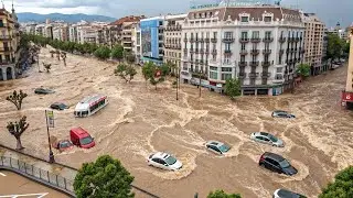 Fierce Storm Hits Spain! Ripollet Destroyed by Massive Floods & Hailstorm! Streets Into Rivers