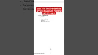 OSSC JUNIOR ENFORCEMENT OFFICER 2023 EXAM PATTERN AND SYLLABUS #exampattern #syllabus