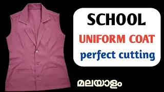 Uniform coat cutting malayalam | girls uniform collar coat 2024