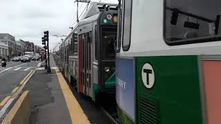 Boston MBTA Green Line train arriving at BU West Station ( Mar 5, 2020 )