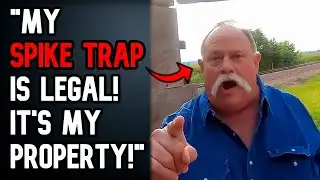 Сосед установил ловушку с шипами, чтобы не заезжать машинам во двор! Полицейские были недовольны....