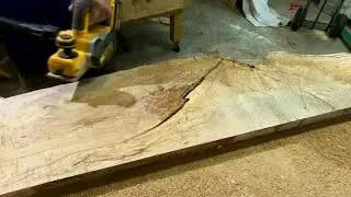 Slab flattening with a Dewalt cordless hand planer
