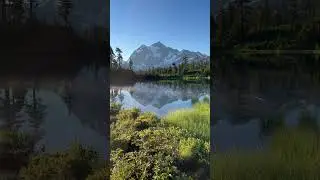 Serene SUNRISE View of Mount SHUKSAN at PICTURE LAKE in the North Cascades #sunrise
