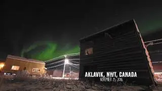 Aurora Over the Snowy Banks of Aklavik, NWT, Canada