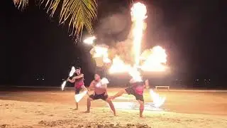 โชว์ควงกระบองไฟ @หาดตื้น คลื่นสวย เจ้าหลาว จ.จันทบุรี #ASHURAFIRESHOW #fireshow #โชว์กระบองไฟ 