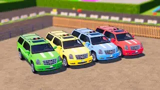 TRANSPORTING CARS, AMBULANCE, POLICE CARS, FIRE TRUCK, MONSTER TRUCK OFF COLORS WITH GIANT TRUCK  FS