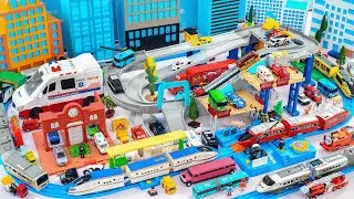 シンカンセン プラレール トミカタウン ☆ 2階建てハイウェイアクション＆ポリスステーションの建設