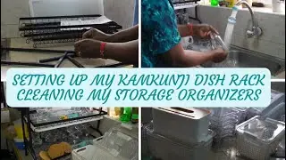 Setting Up My Kamkunji DISH RACK//Cleaning My Storage Organizers.