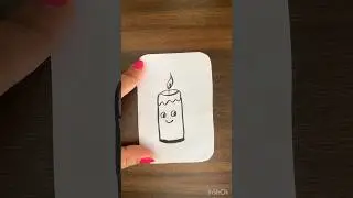 How to draw cute candle 🕯️☺️#shorts #candle #cute #easy