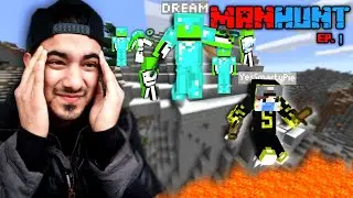 1 vs 6 Minecraft Speedrunner vs Hunter | Ep .1 | @dream | @YesSmartyPie #minecraft