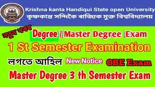 Kkhsou New Notice exam // Digree 1 semester // Master Degree 1 Semester // OBE Exam notice 2021
