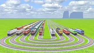 PARALLEL CROSSING OF TEN TRAINS WITH RICKY CROSSING WAP7 WAP9 LOCOMOTIVE AND BUMPY CROSSING |Train|